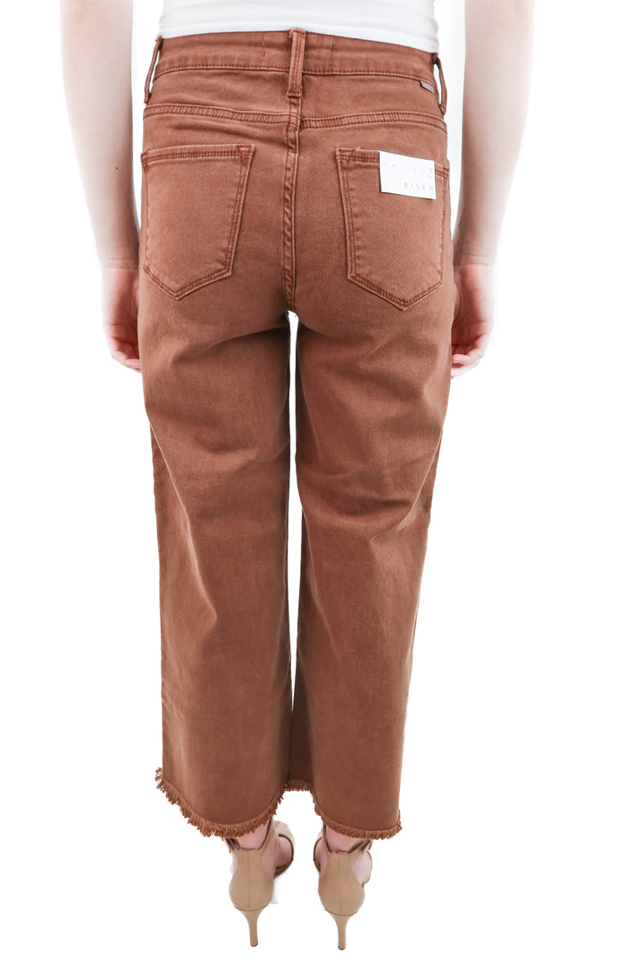 risen jeans espresso cropped wide leg jeans nwt (26; retail $79)