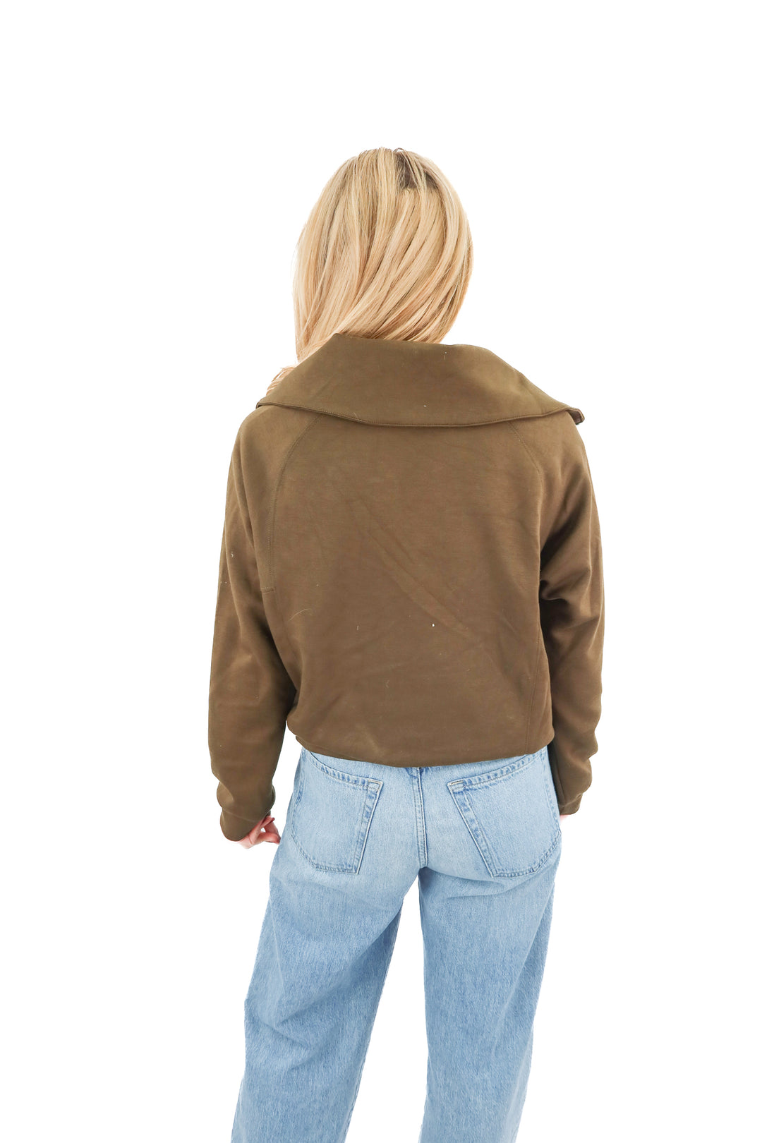 olive green quarter zip (m)