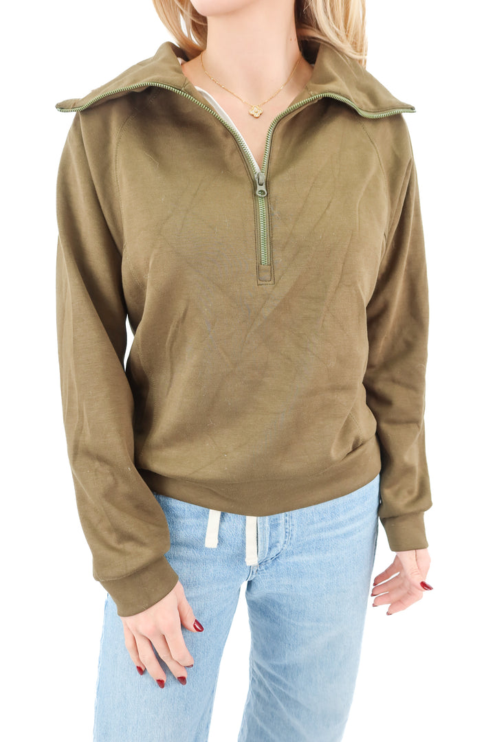 olive green quarter zip (m)