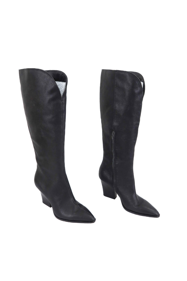dolce vita black leather knee high boots (7)