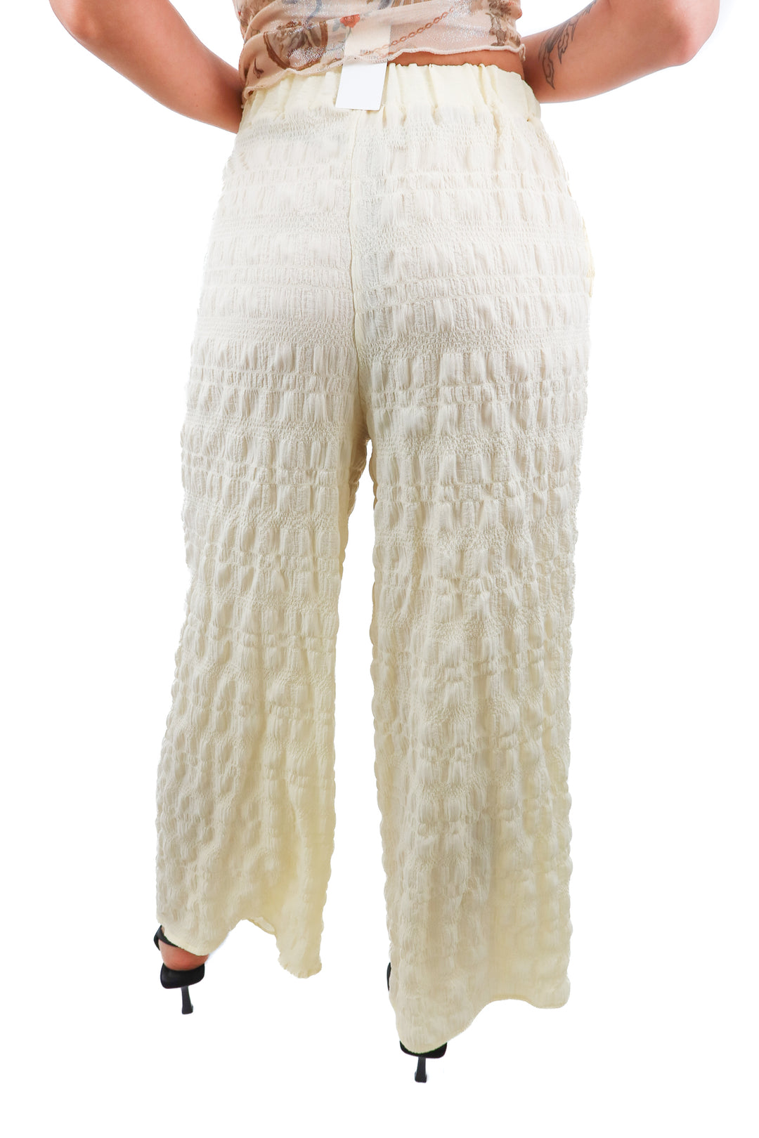 Nordstrom butter yellow textured pants (XS)