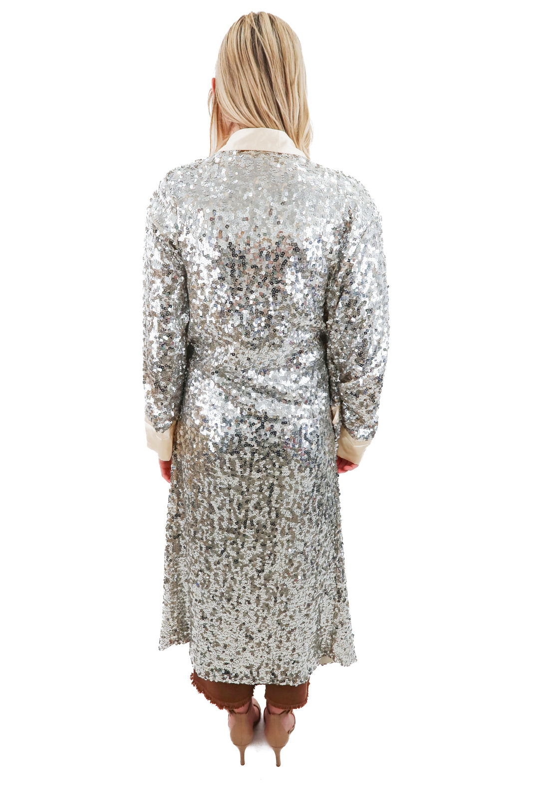 flannel silver sequin kimono (m/l)