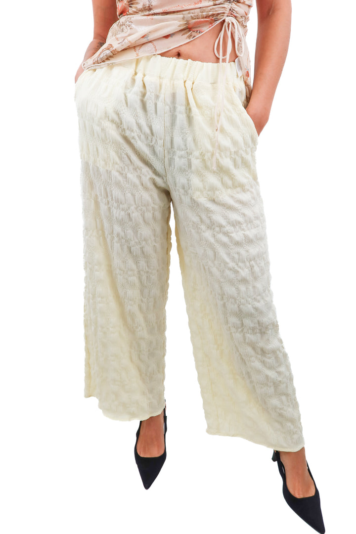 Nordstrom butter yellow textured pants (XS)
