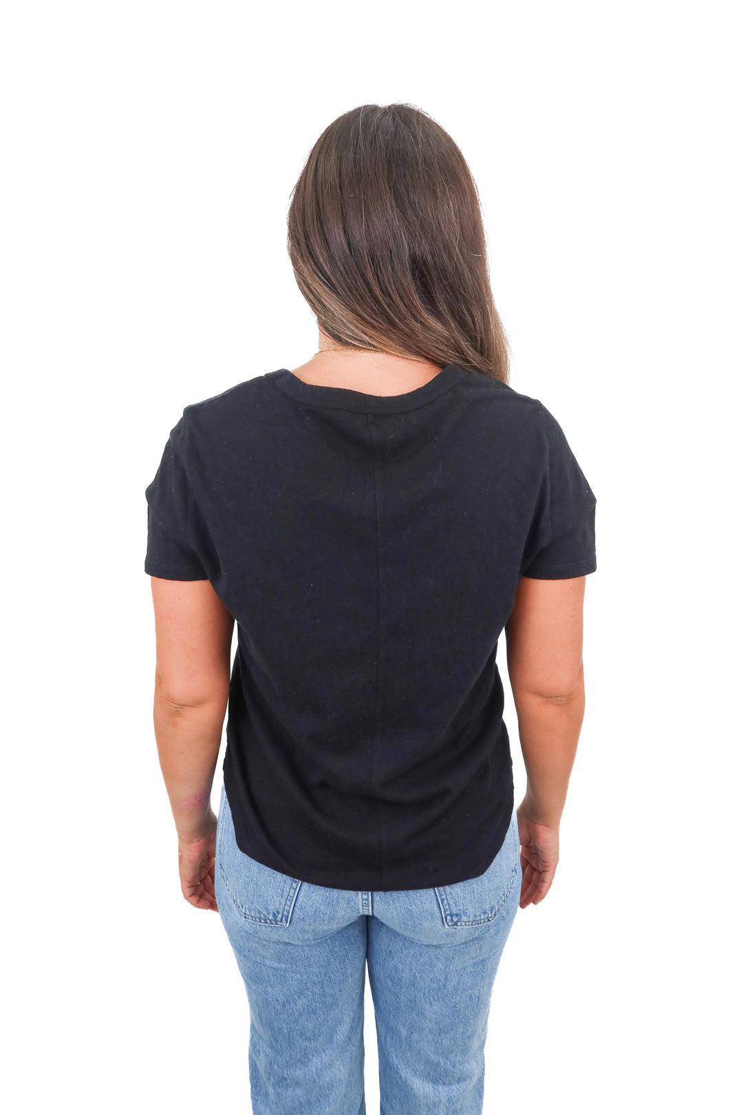 gap black vneck tshirt (m)