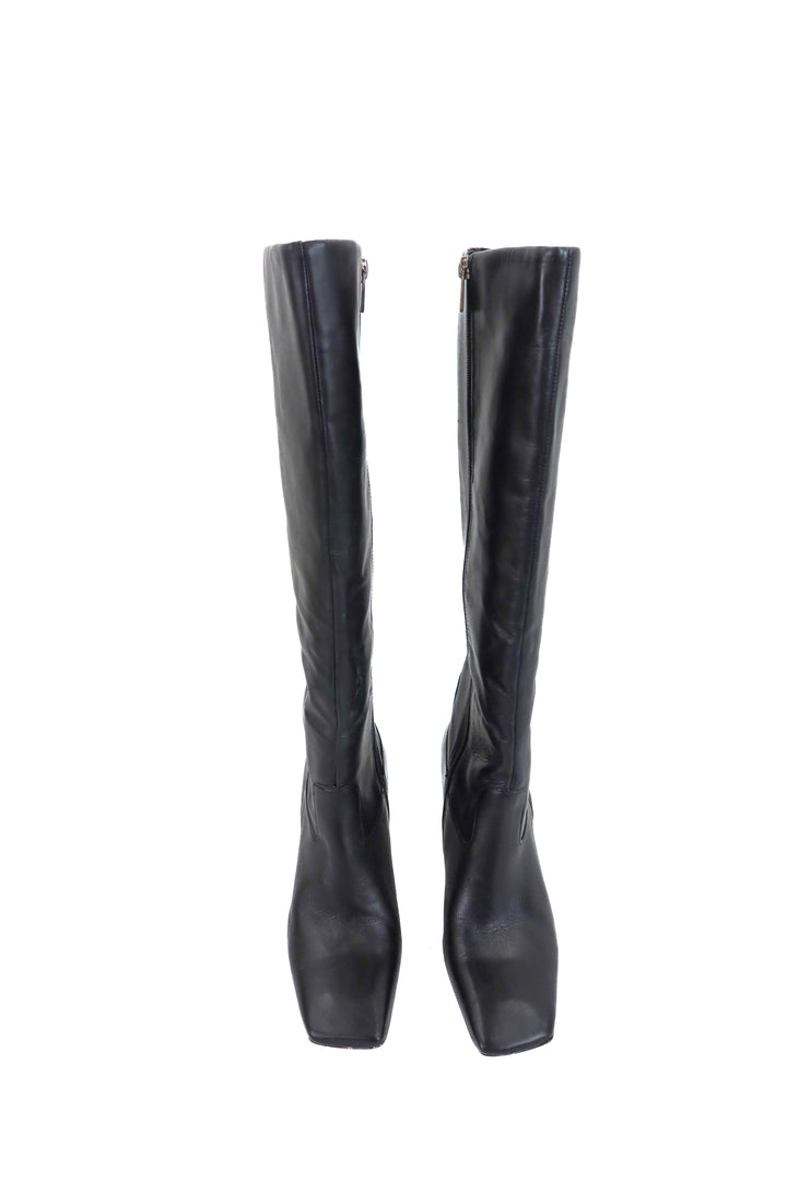 vince camuto black leather boots (7.5)