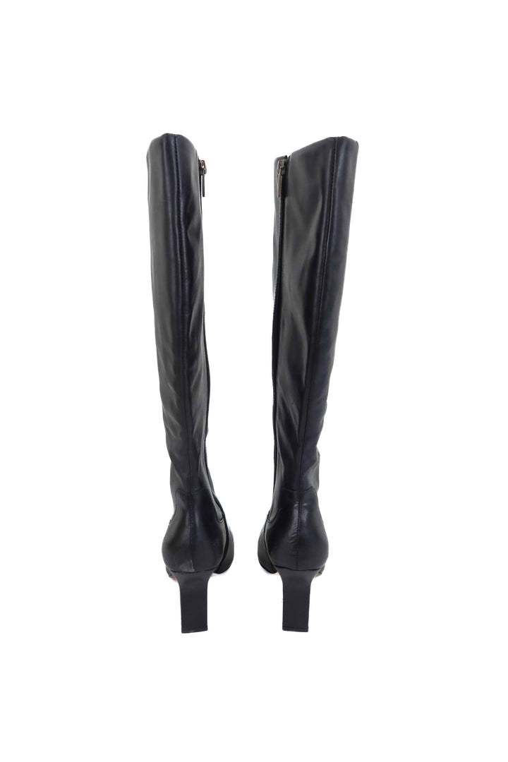 vince camuto black leather boots (7.5)
