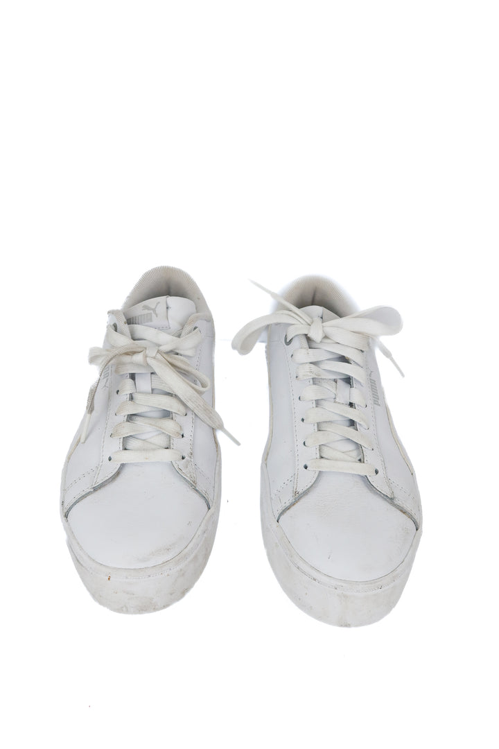 puma smash platform white shoes (8.5; retail $65)