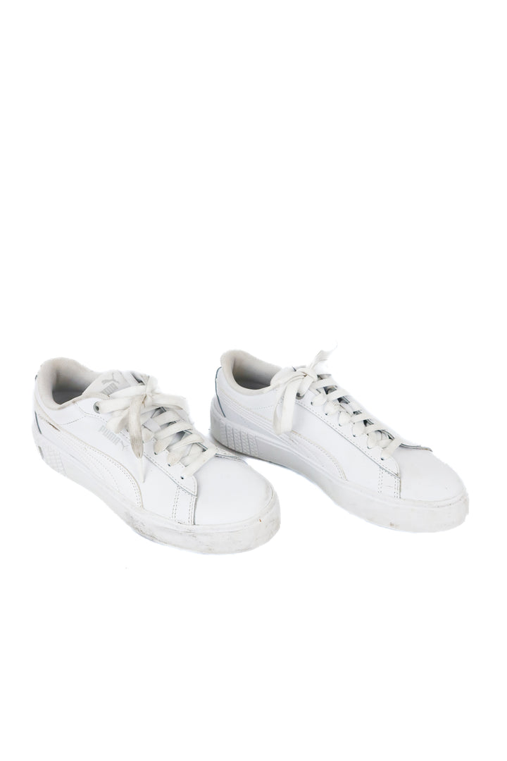 puma smash platform white shoes (8.5; retail $65)