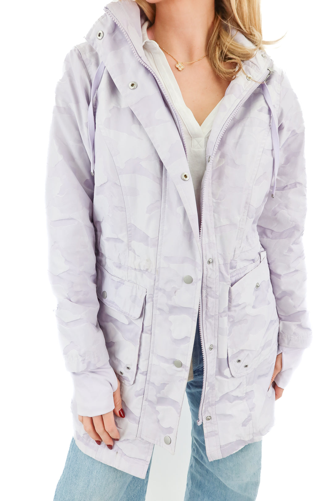 athletic works purple camo zip up (s)