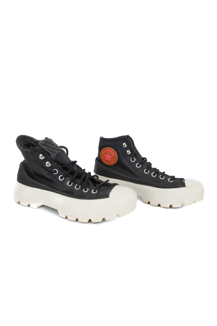 converse allstar black lugsole platform hi top sneakers (8.5; retail $80)