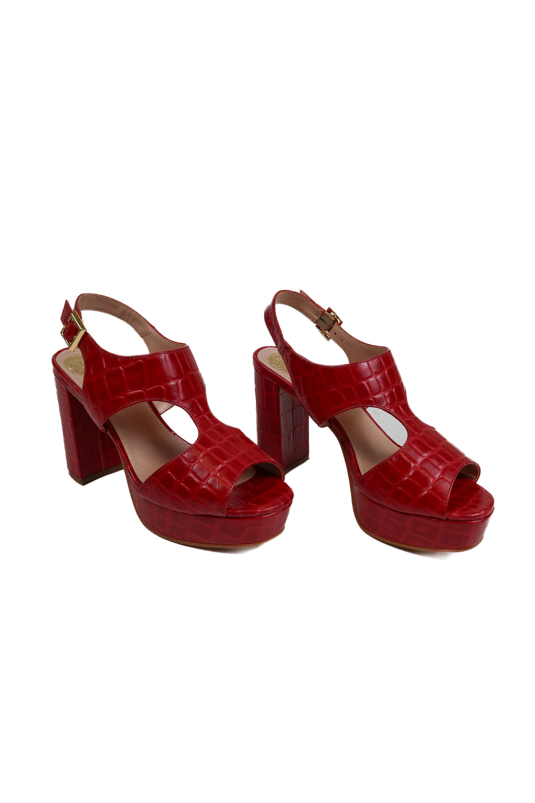 Vince Camuto Red Croc Gavial Sandal NWOT (6.5; retail $149)