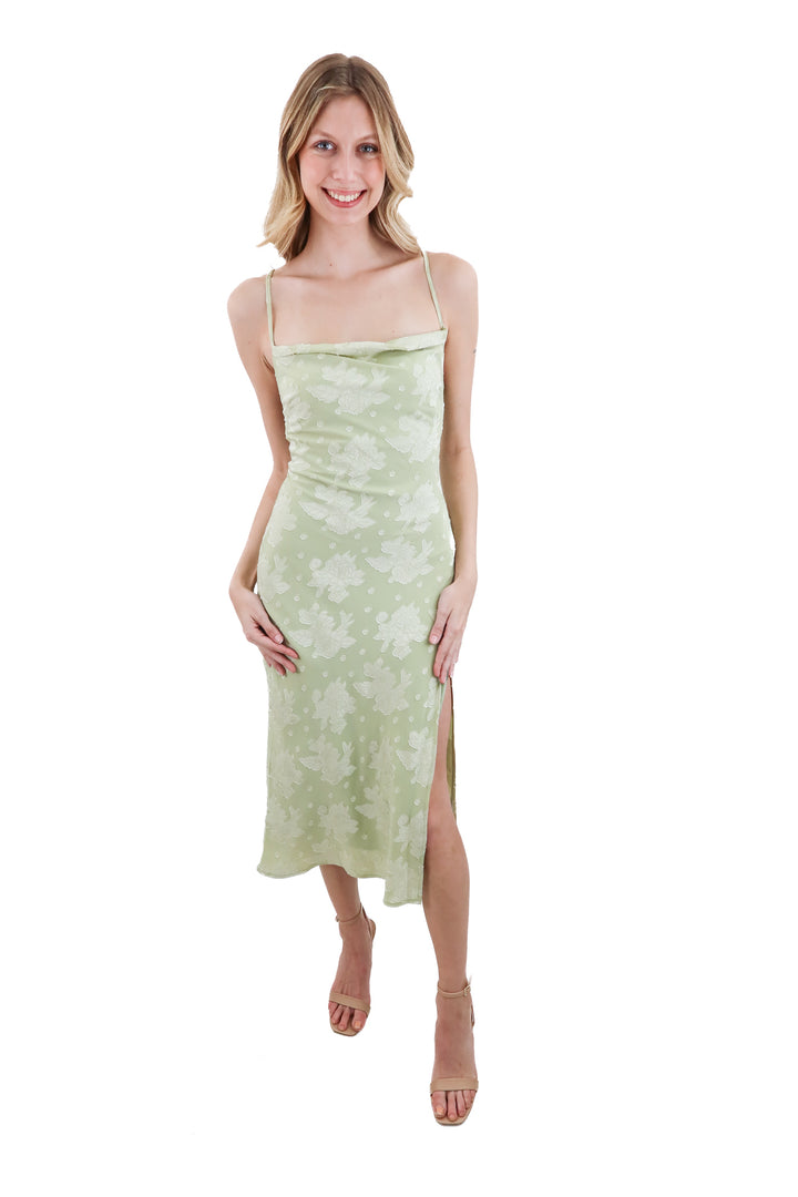 petal + pup green floral midi dress NWT (4; retail $90)