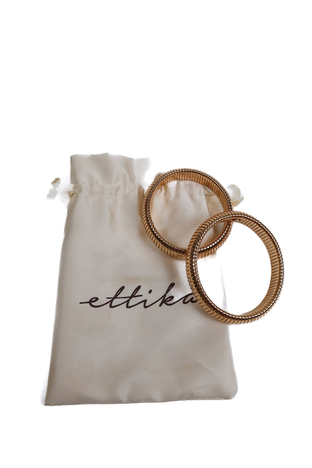 Ettika Set of 2 Gold Snake Chain Chunky Bracelets NWOT (retail $50)