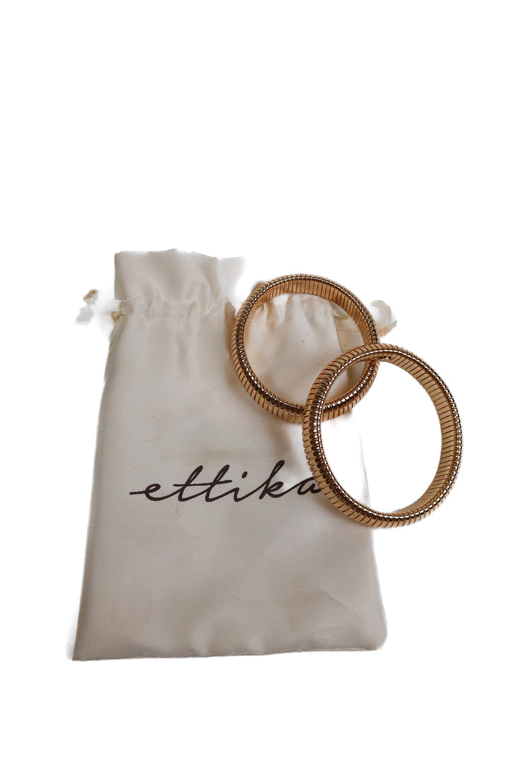 Ettika Set of 2 Gold Snake Chain Chunky Bracelets NWOT (retail $50)