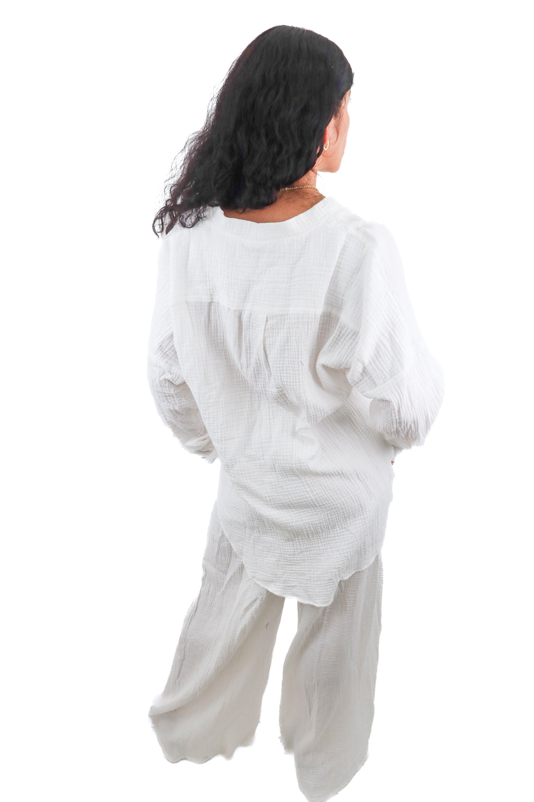 HDYWT white double gauze top and pants set NWT (XS; retail $158)
