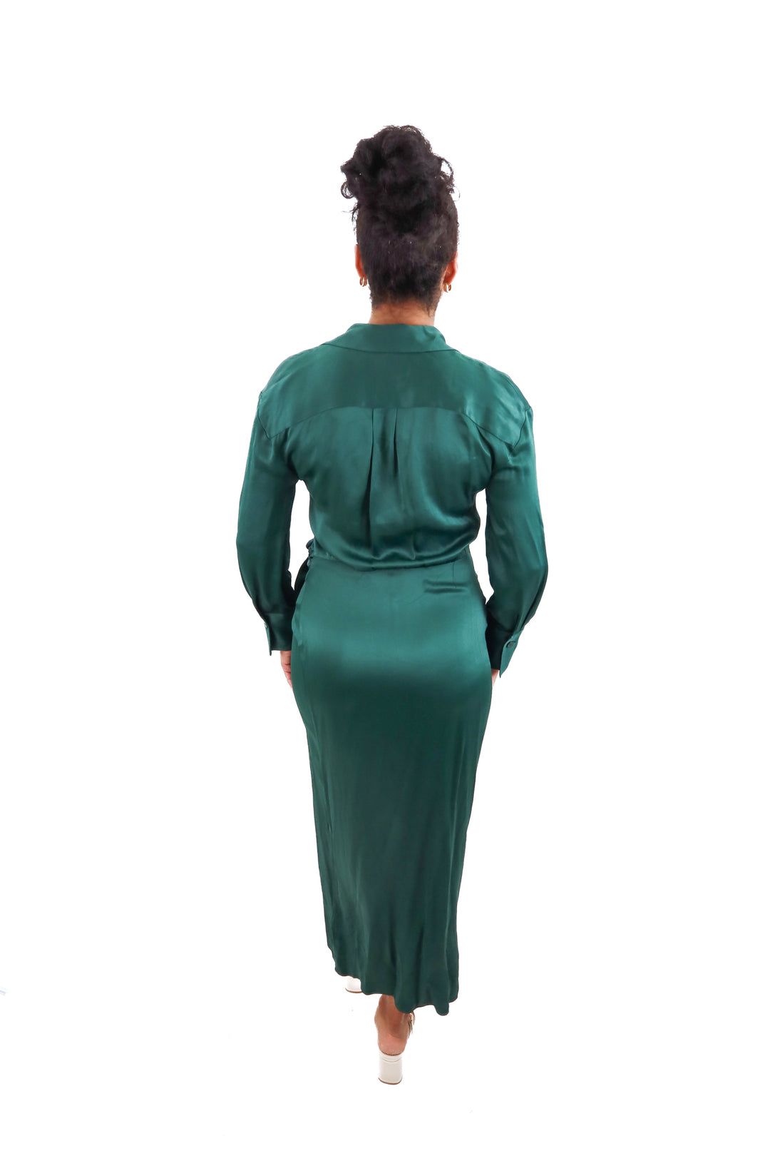 zara emerald green wrap dress (xs)
