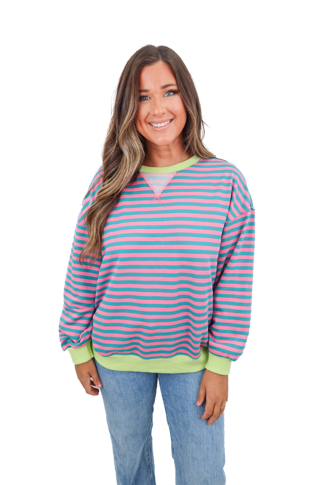 Multicolor striped sweatshirt (M)