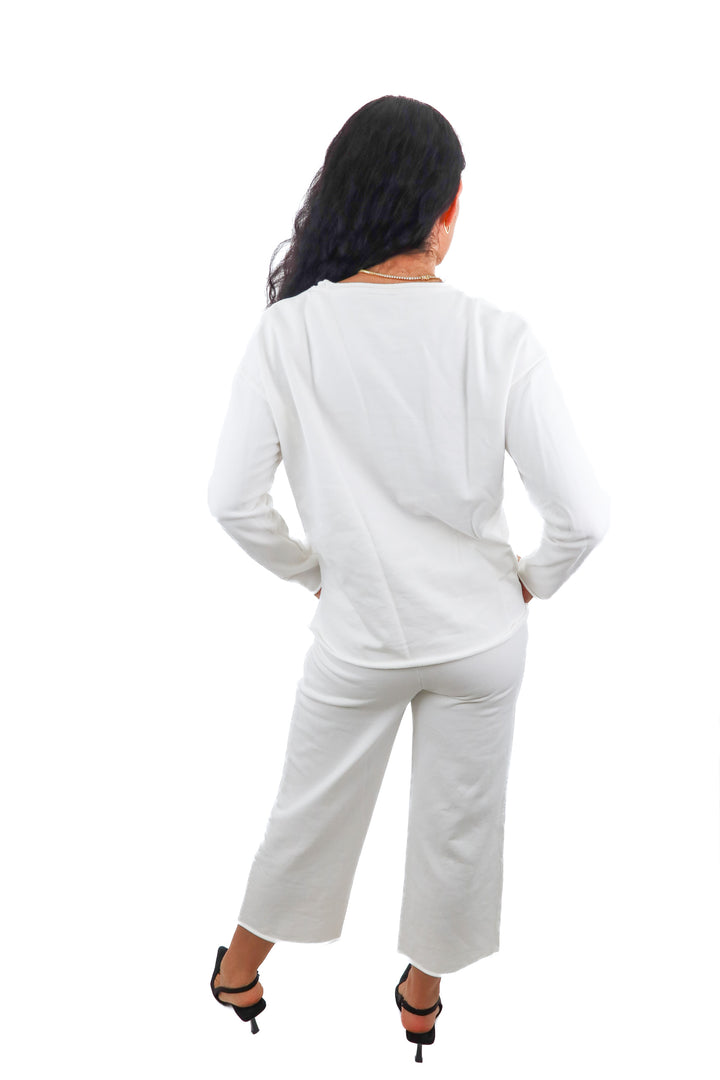 Cozy Earth white top and pants set (S)