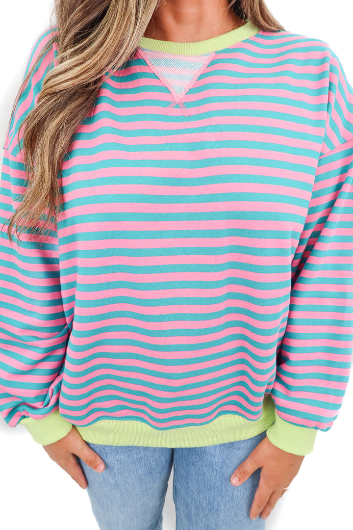 Multicolor striped sweatshirt (M)