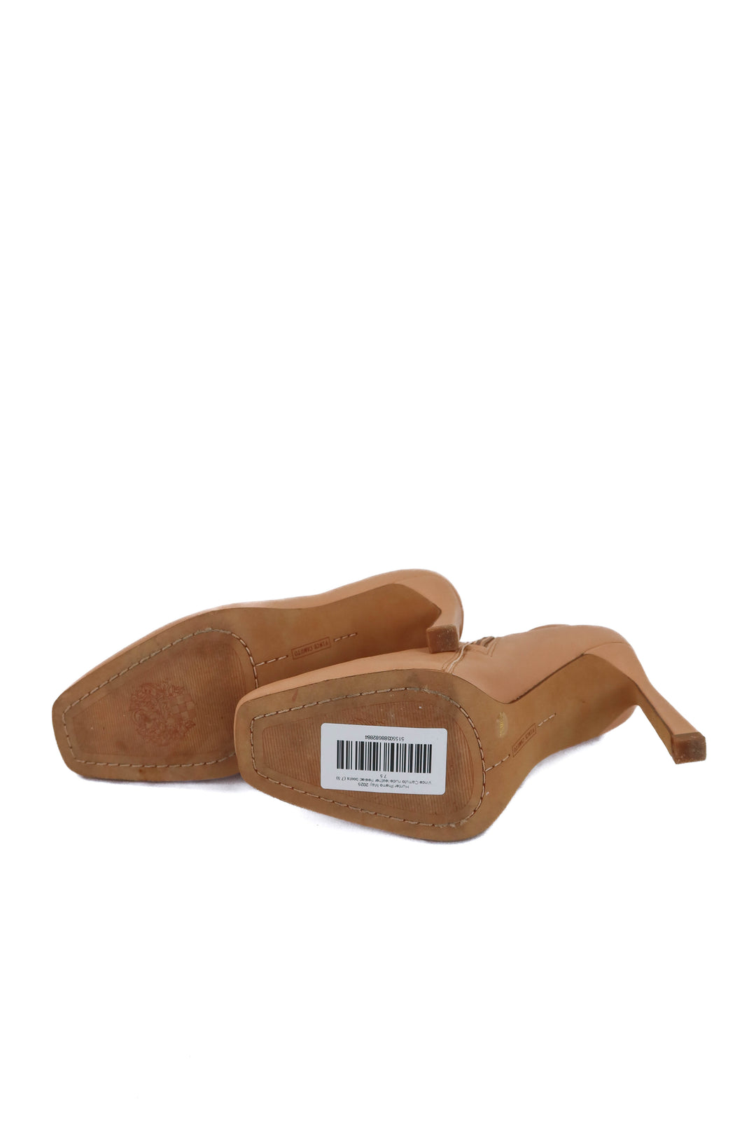 vince camuto nude leather heeled boots (7.5)