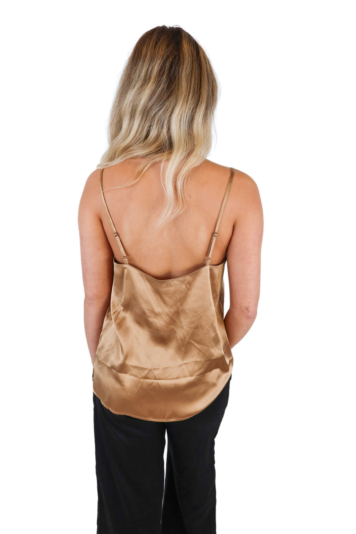 Anine Bing Caramel Silk Tank Top (S)