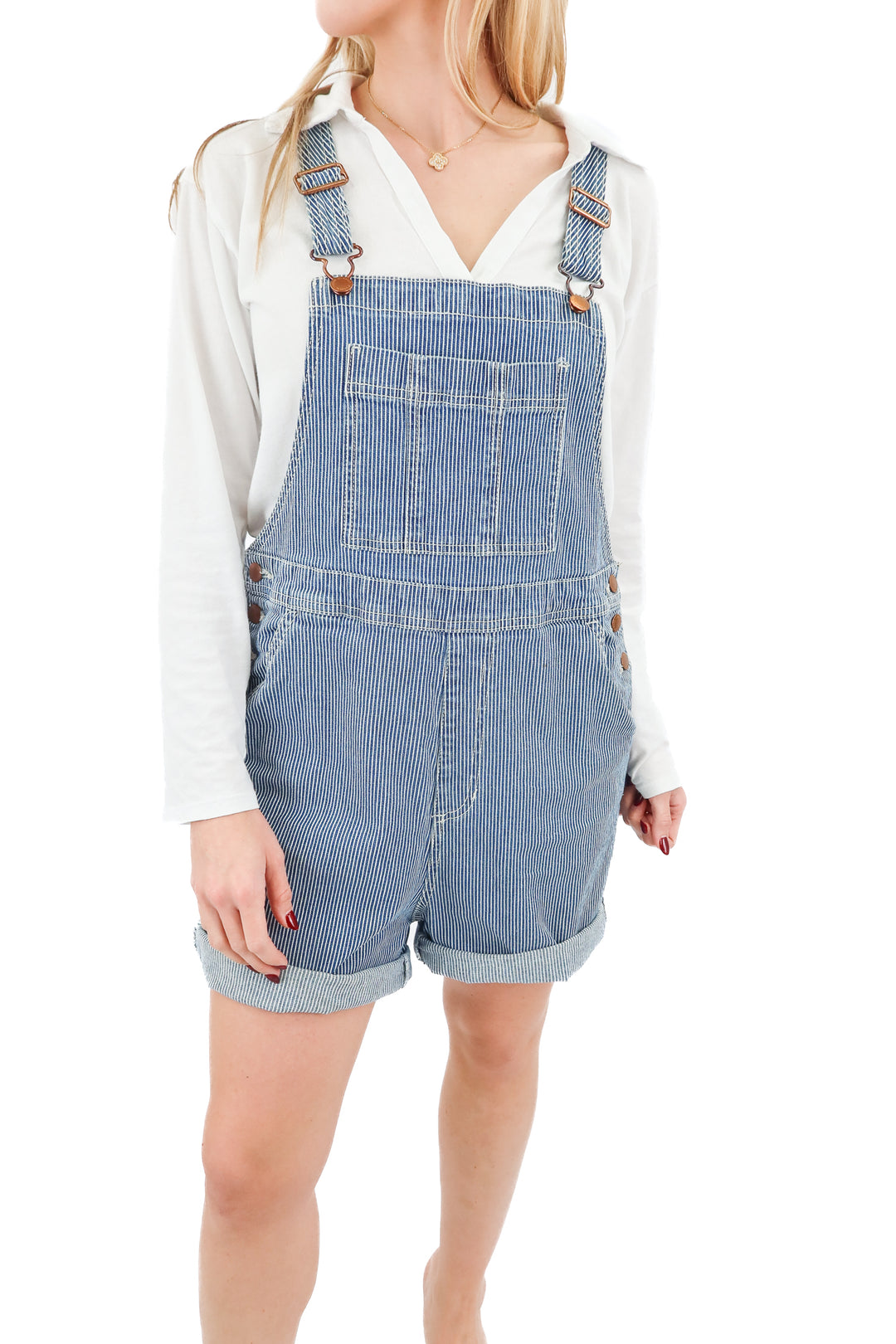 universal threads blue striped overalls (6)