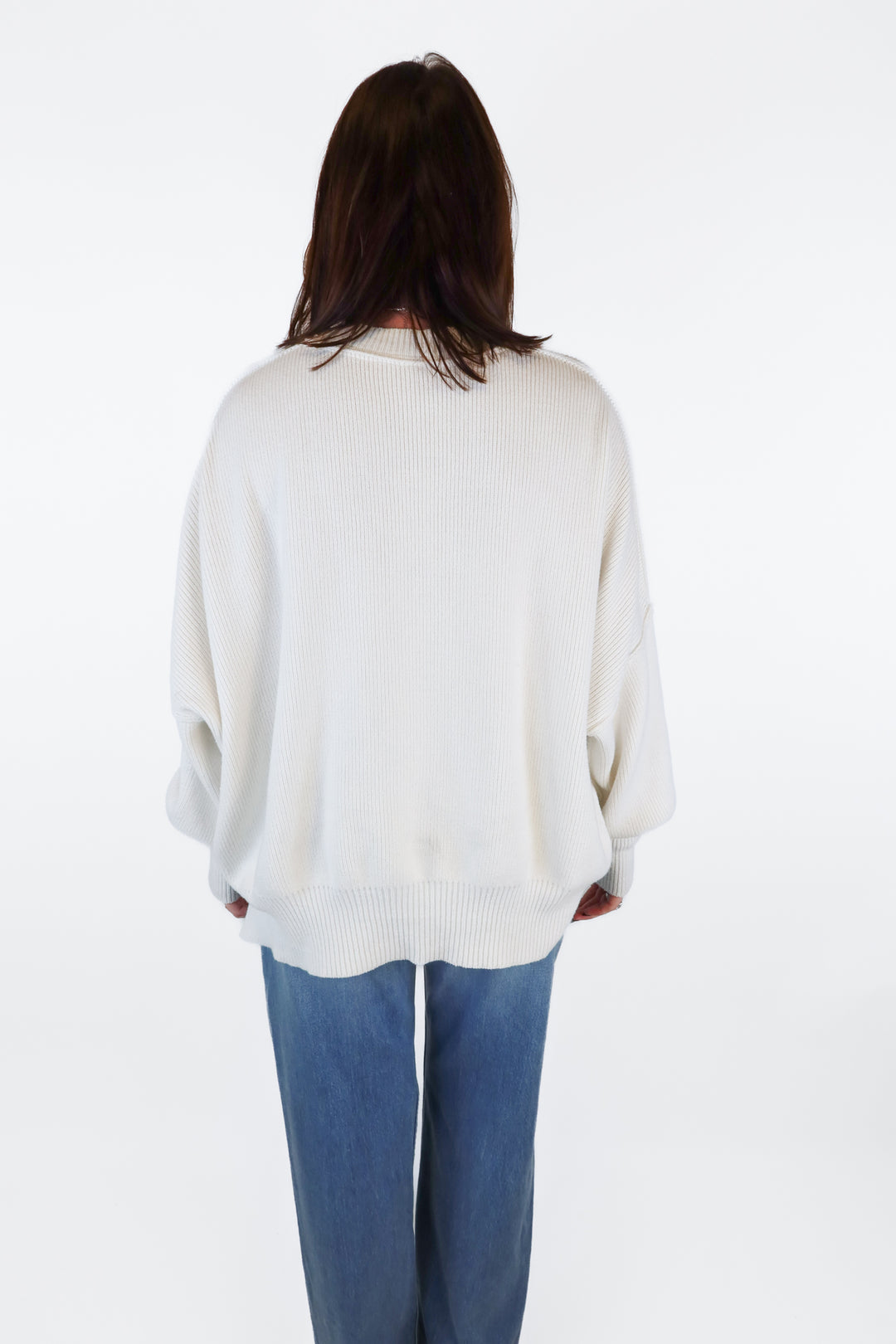 Free People Oversized Ivory Sweater (XS)