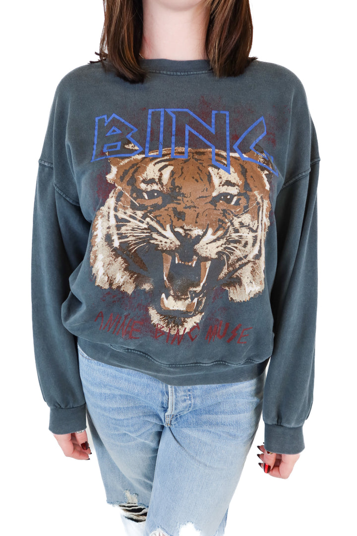Anine Bing Dark Grey Muse Tiger Sweatshirt (S)