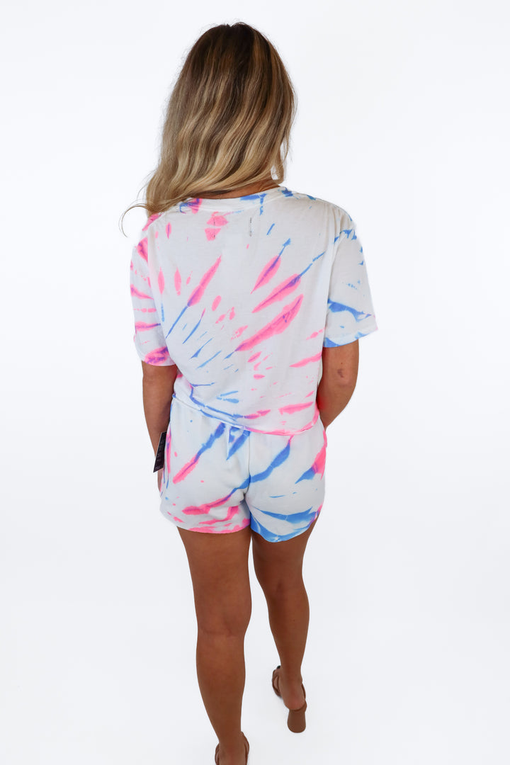 Myrrh white tie dye shorts set NWT (S)