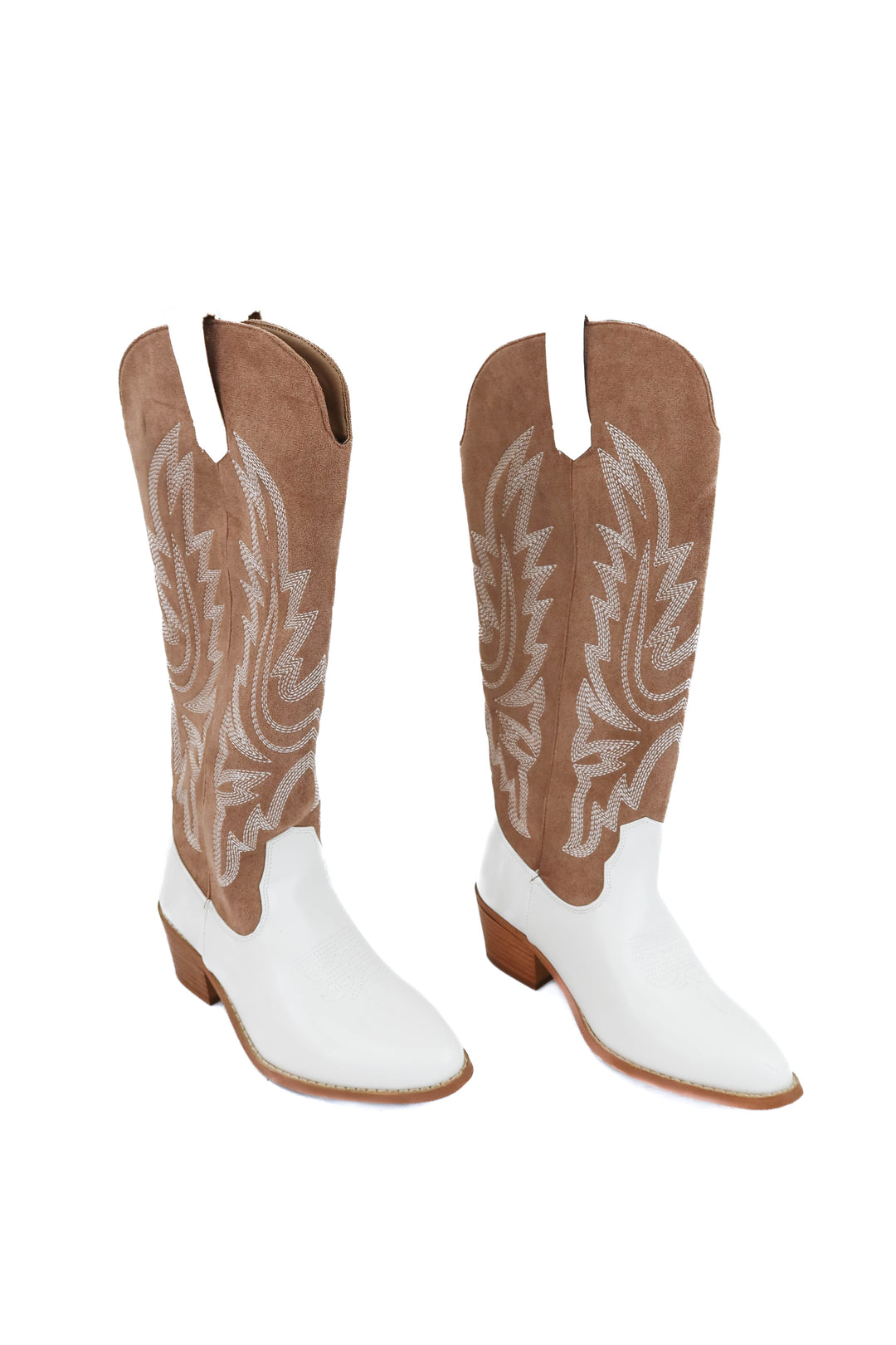pink lily tan and white cowboy boots (7; retail $118)