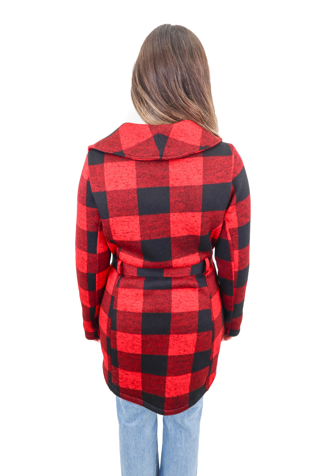 steve madden plaid zip up coat (L)