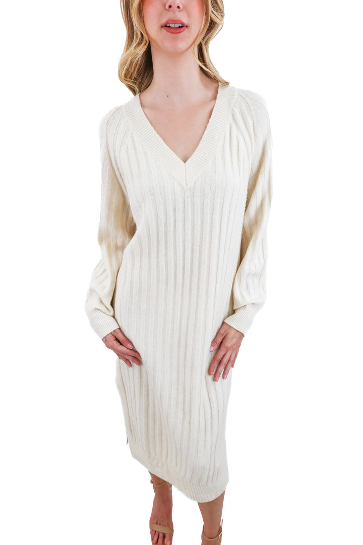 h&m cream knit sweater dress nwt (xs; retail $39.99)