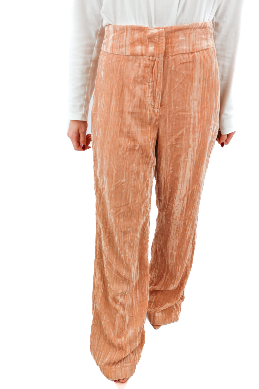 nasty gal pink velvet trousers (6)