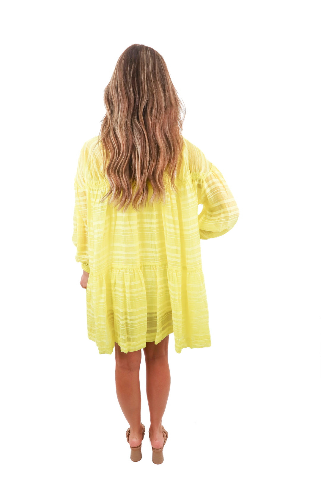 by Anthropologie yellow mini dress (XXS)