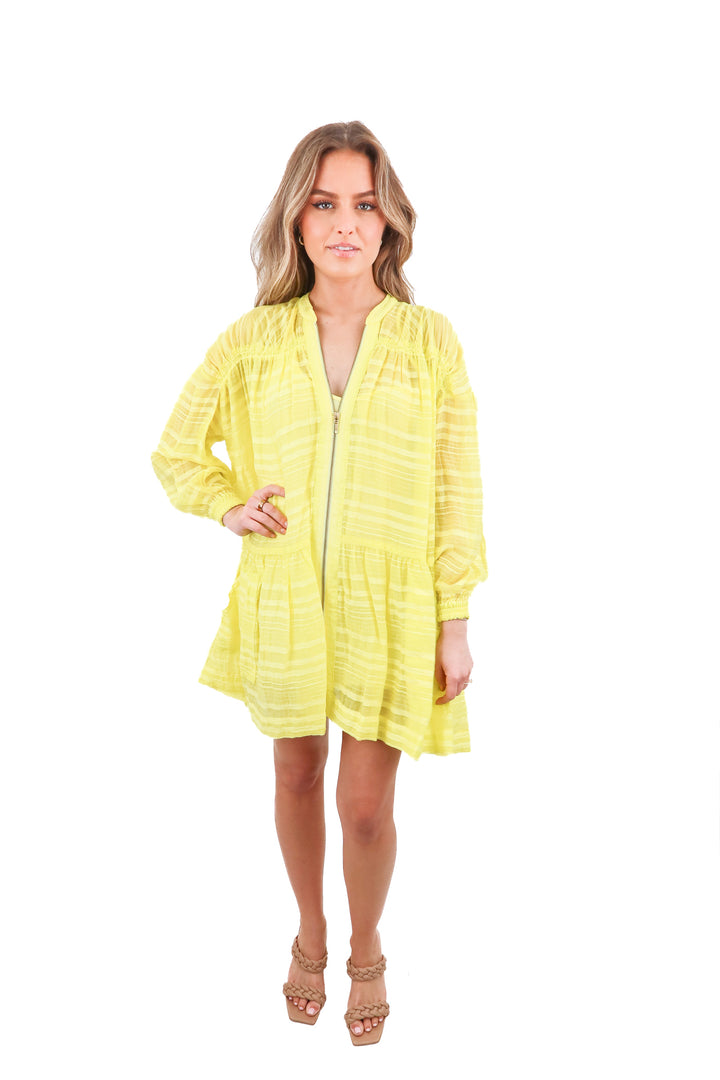 by Anthropologie yellow mini dress (XXS)