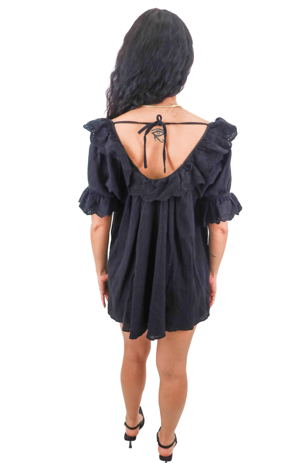 Show Me Your Mumu black eyelet mini dress (XS)