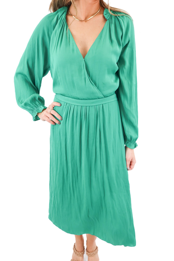 collective concepts green maxi dress (m)