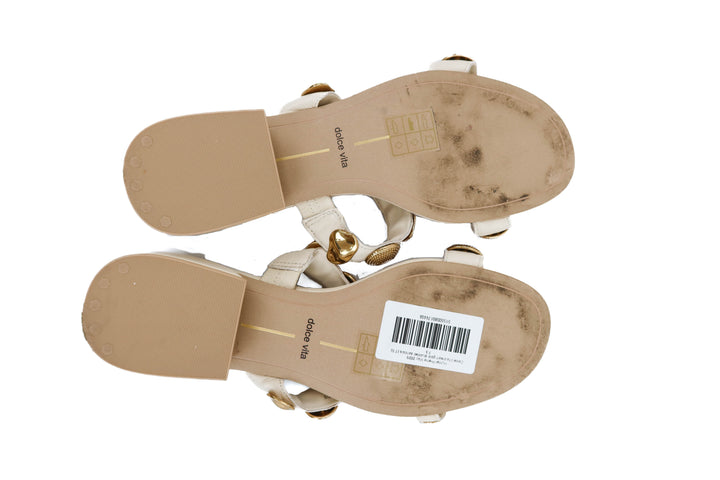 dolce vita cream gold studded sandals (7.5; retail $150)