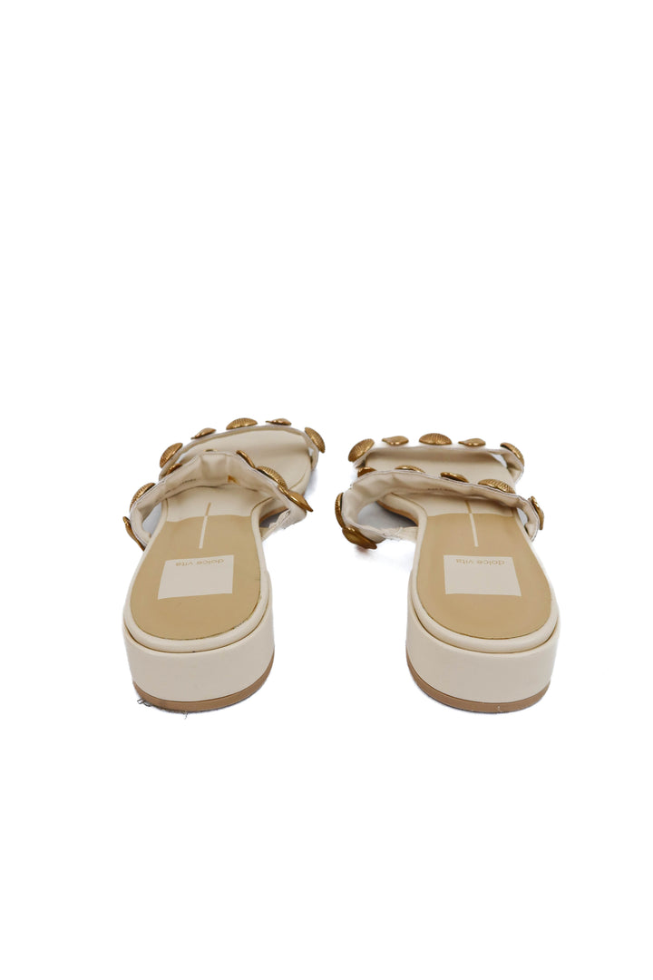 dolce vita cream gold studded sandals (7.5; retail $150)