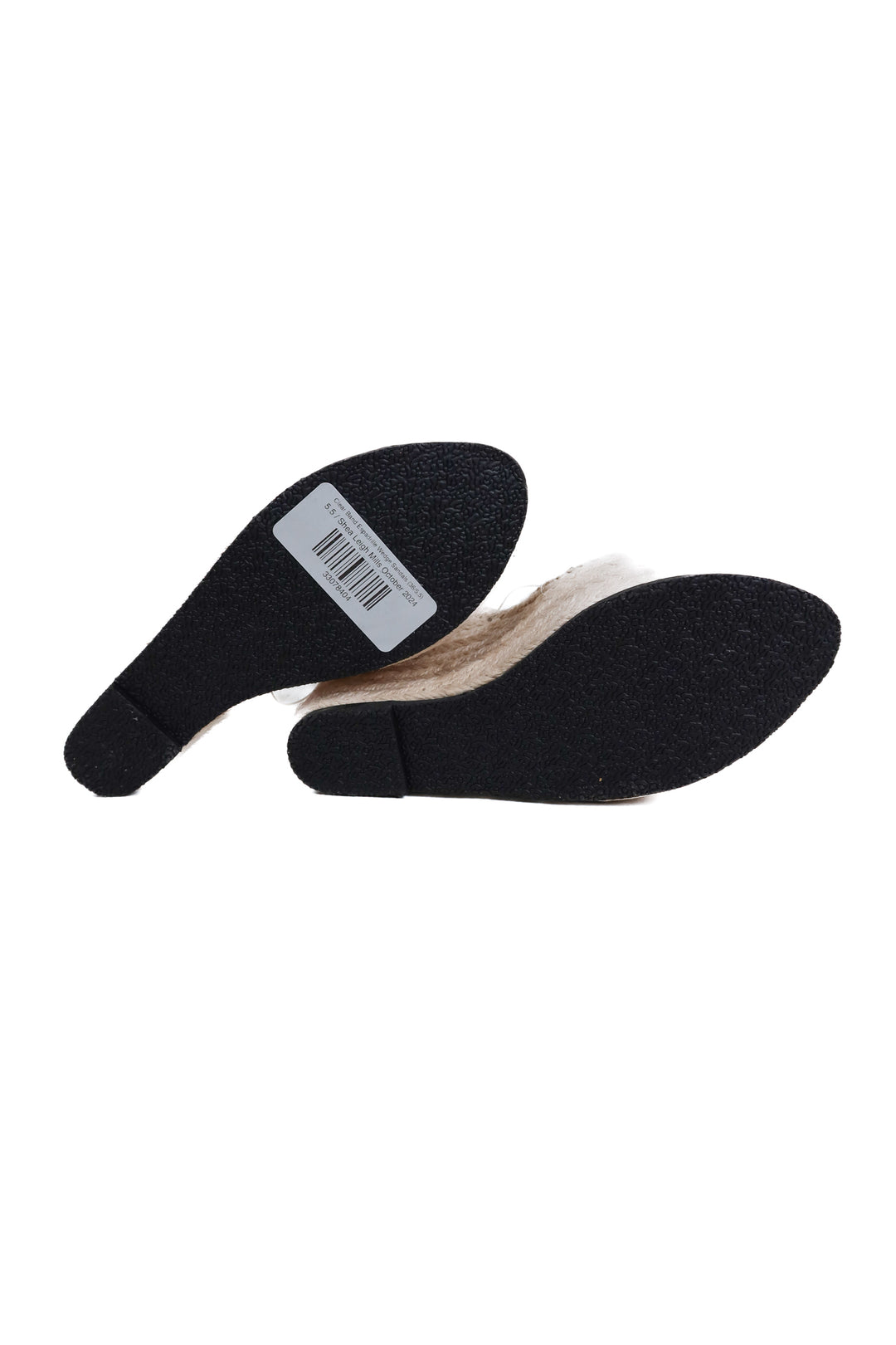 Clear Band Espadrille Wedge Sandals (36/5.5-6)