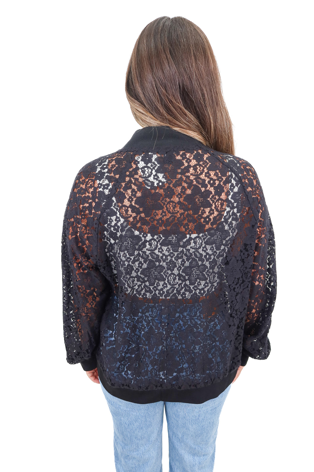 halogen black lace zip up (1; retail $90)