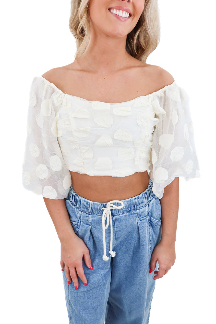 zara polka dot puff sleeve top NWT (s; retail $39)