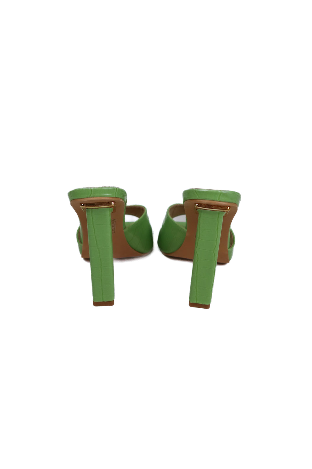 Superdown green snake skin slip on heel (7)