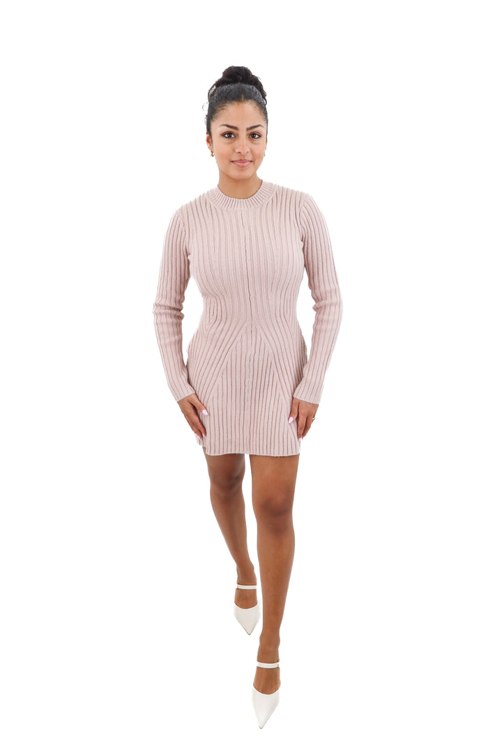 h&m dusty rose pink knit sweater dress nwt (xs; retail $39.99)