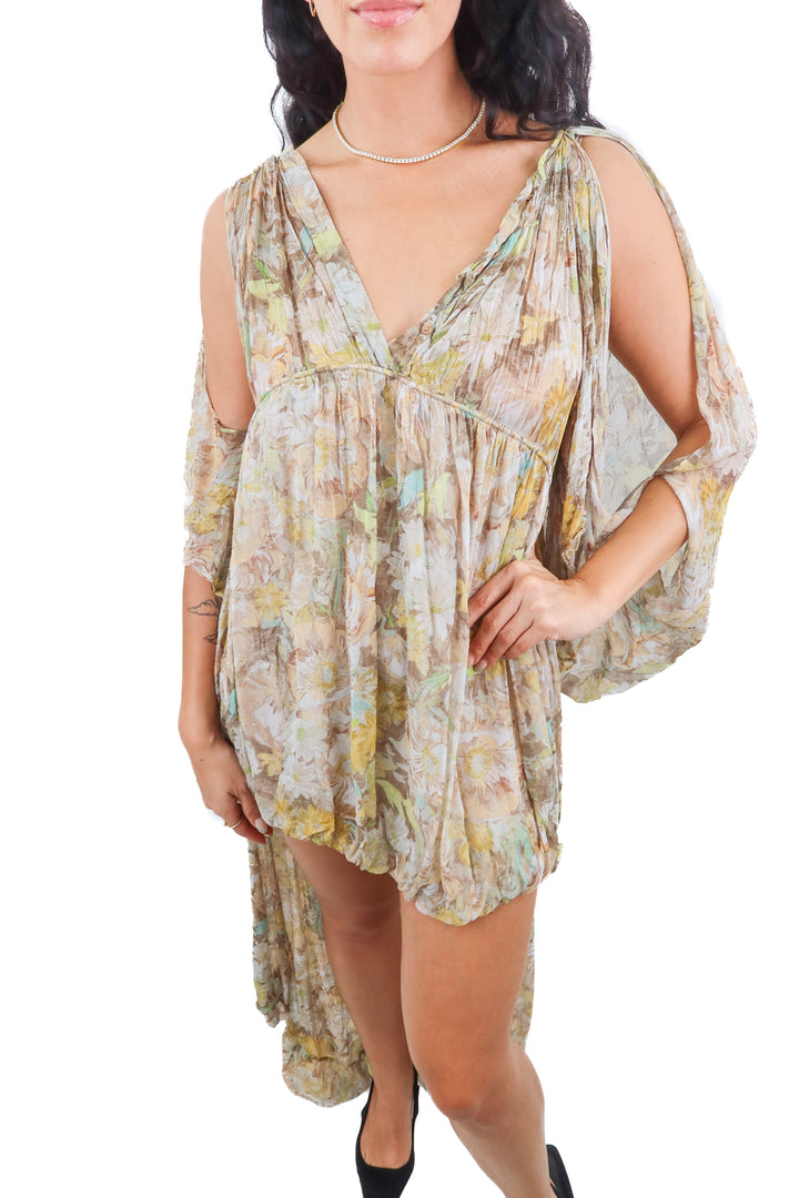 Zara floral chiffon maxi dress (XS)