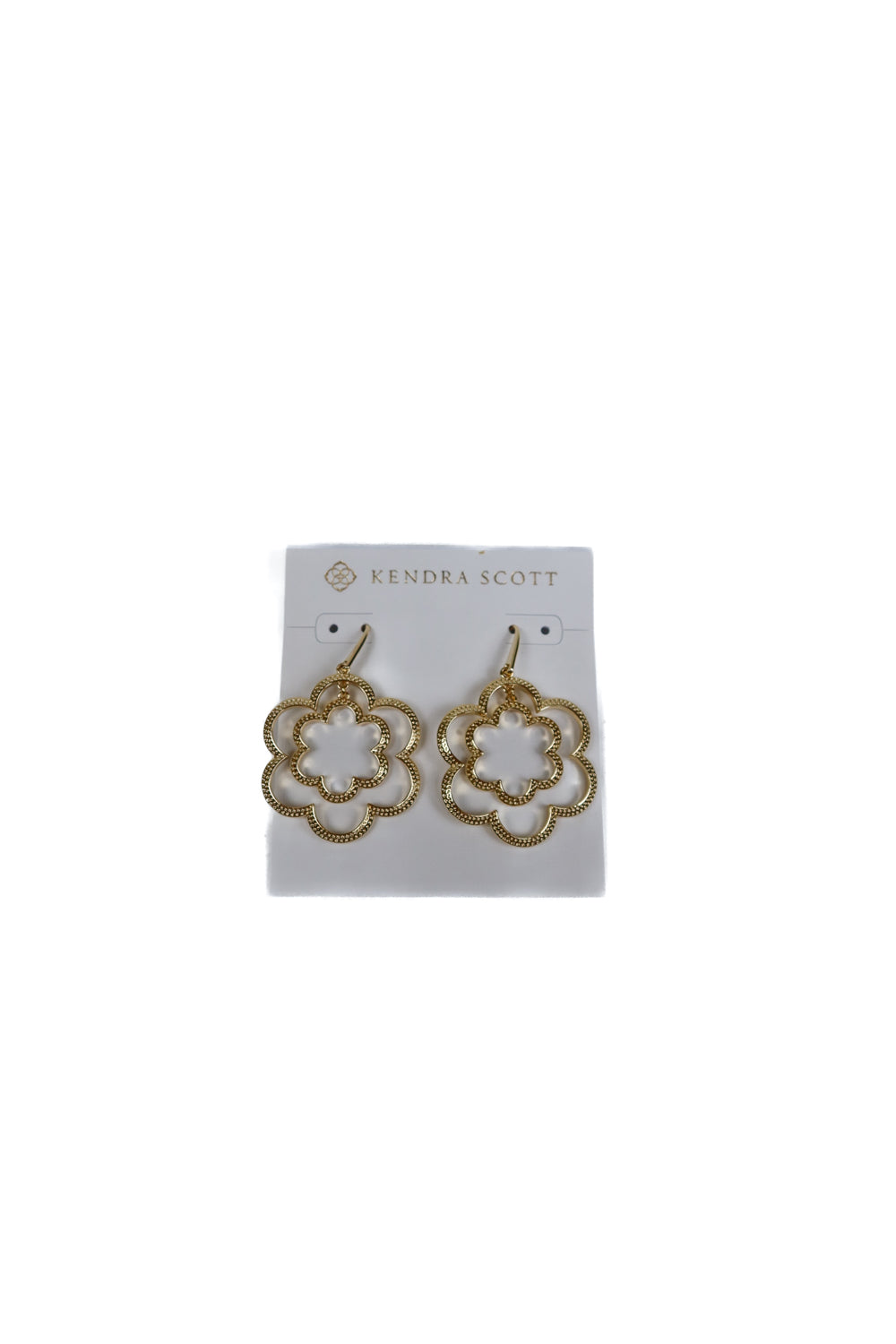 kendra scott gold floral earrings NWT (retail $65)