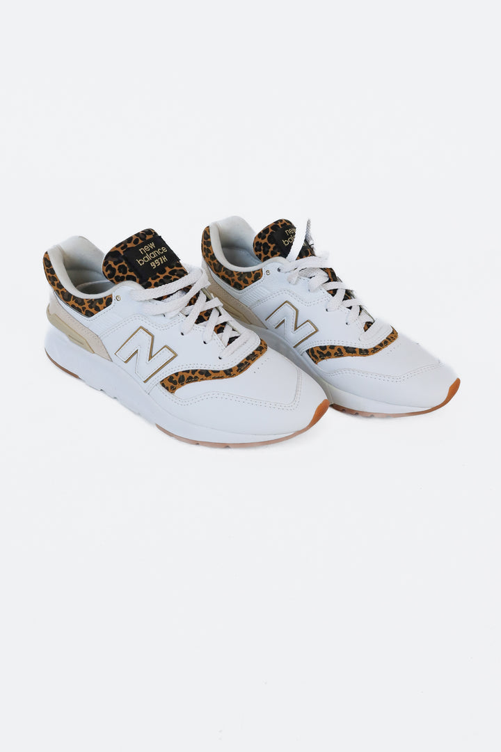 New Balance White/Leopard Print Sneakers (7)