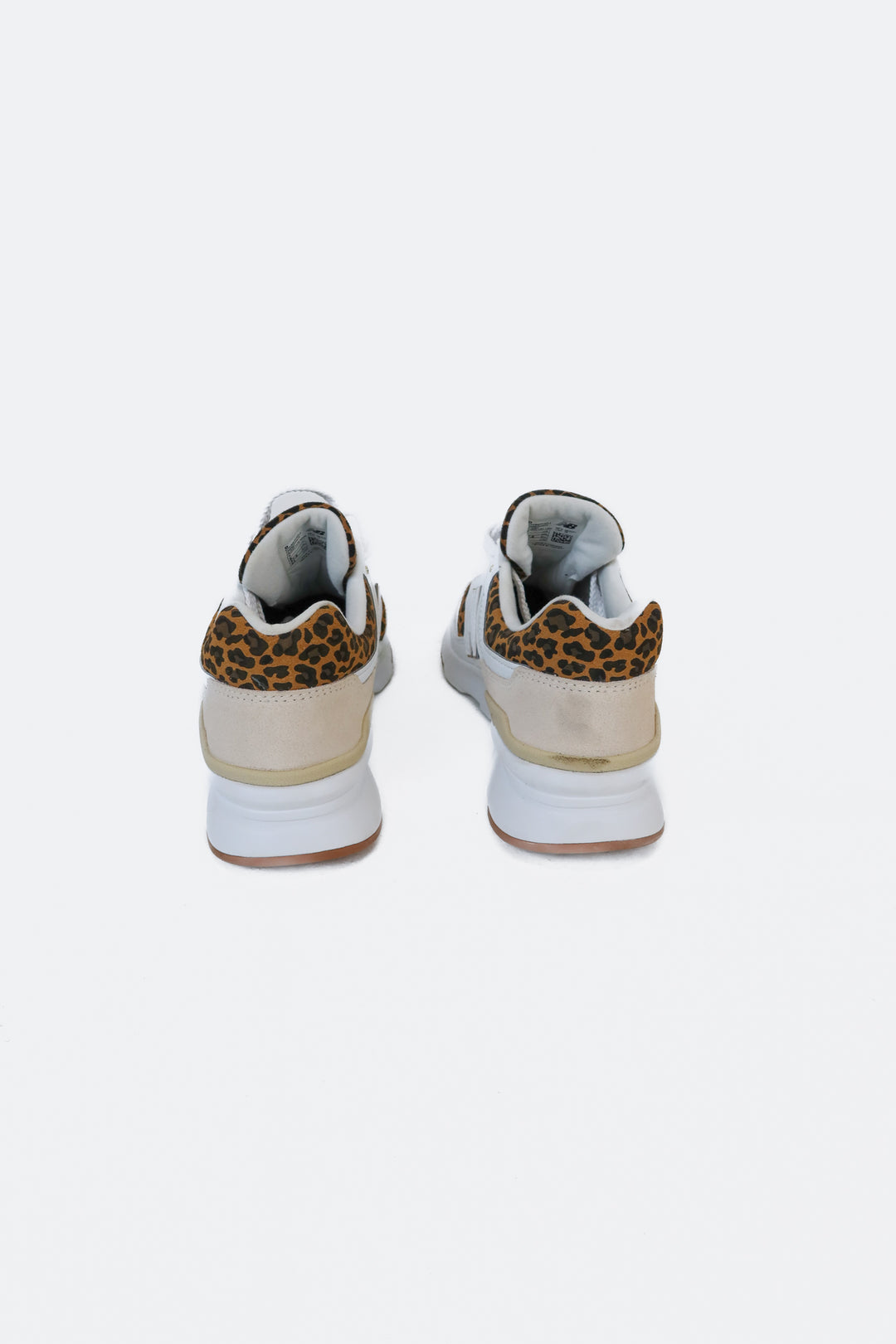 New Balance White/Leopard Print Sneakers (7)