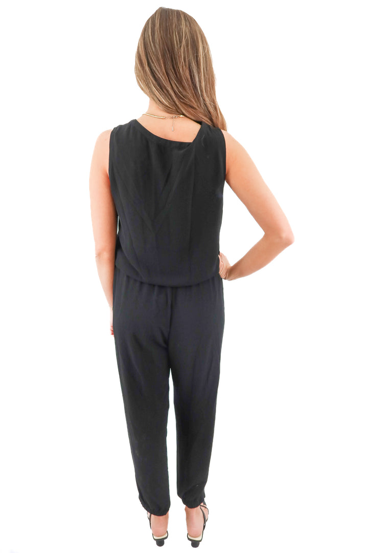 twelve grace black jumpsuit (m)