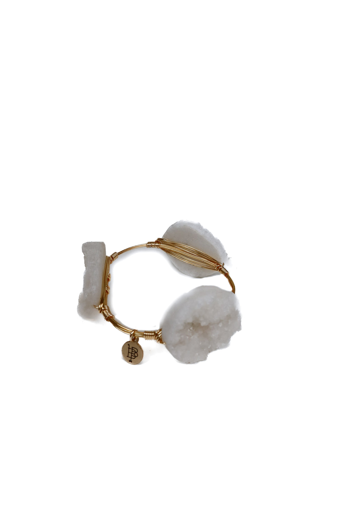 Bourbon & Boweties White Sparkly Stone Gold Bangle Bracelet NWOT (retail $32)